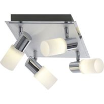 LED-Kattospotti Trio Clapton, 230x230x185 mm, 4-osainen harjattu alumiini