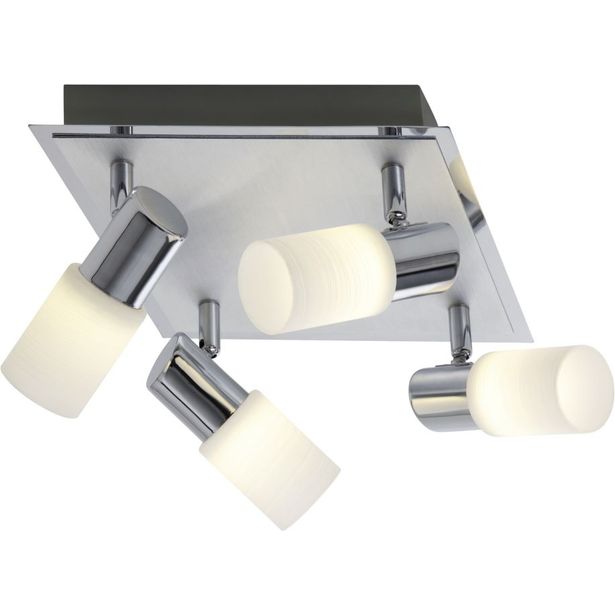 LED-Kattospotti Trio Clapton, 230x230x185 mm, 4-osainen harjattu alumiini