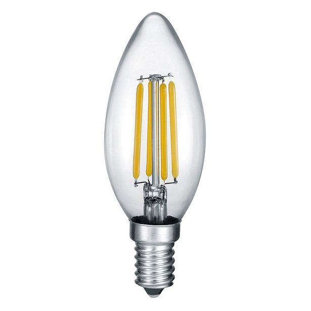 LED-Lamppu Trio E14, filament kynttilä 4W, 470lm 2700K switch dimm