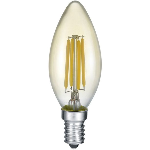LED-lamppu Trio E14, filament, kynttilä, 4W, 400lm, 2700K, ruskea