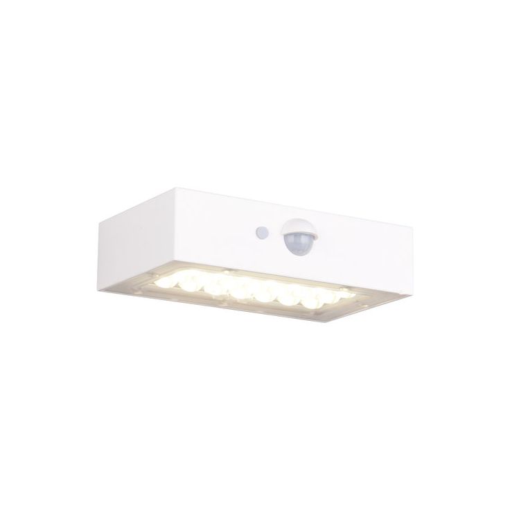 Aurinkokennoseinävalaisin Trio Elvas LED, liike- ja hämärätunnistin, mattavalkoinen
