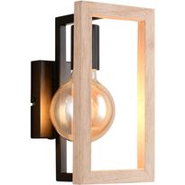 Seinävalaisin Trio Bano E27 mattamusta/luonnollinen väri