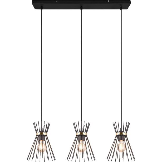 Riippuvalaisin Trio Rod, 3-os, E27, musta/kulta