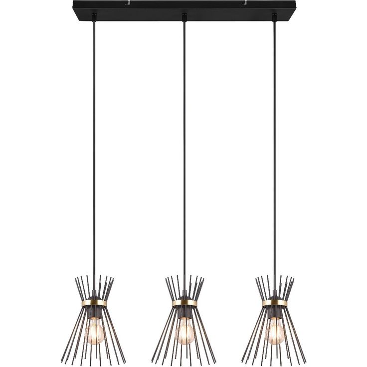 Riippuvalaisin Trio Rod, 3-os, E27, musta/kulta