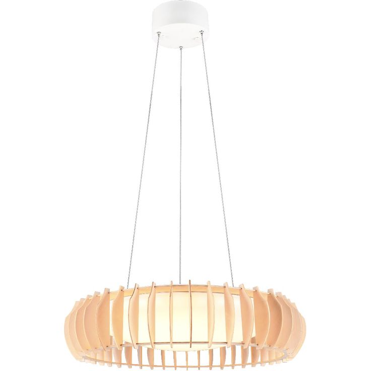 LED-riippuvalaisin Trio Monte, 60cm, valkoinen/puu