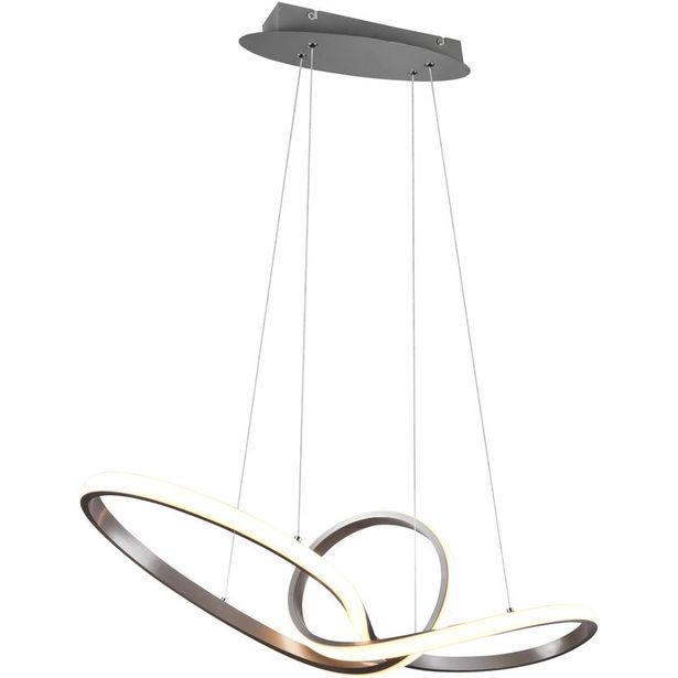 LED-riippuvalaisin Trio Sansa, harjattu teräs