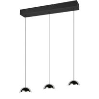 Riippuvalaisin Trio Senta LED 3-osainen 60cm 4000K mattamusta/kromi