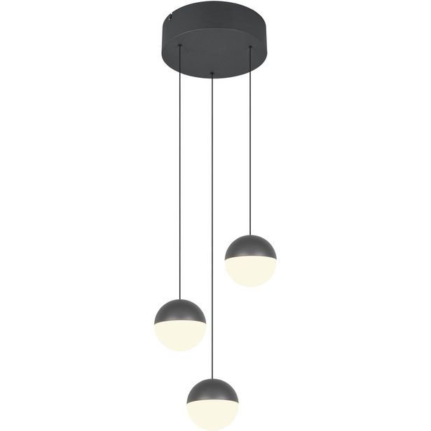 Riippuvalaisin Trio Senta LED 3-osainen pyöreä 3000K antrasiitti