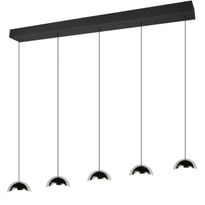 Riippuvalaisin Trio Senta LED 5-osainen 4000K mattamusta/kromi