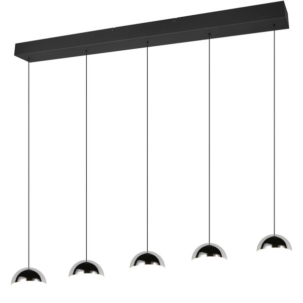 Riippuvalaisin Trio Senta LED 5-osainen 4000K mattamusta/kromi