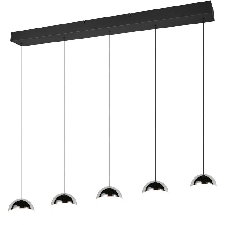 Riippuvalaisin Trio Senta LED 5-osainen 4000K mattamusta/kromi