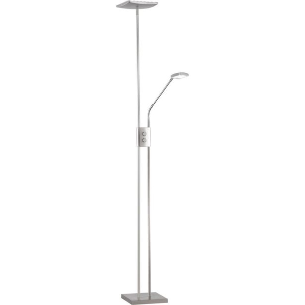 LED-lattiavalaisin Trio Luke LED 15/3W, IP20, 230x1850 mm, harjattu teräs uplighter