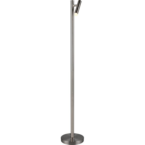 Ladattava LED-lattiavalaisin Trio Gomez harjattu teräs
