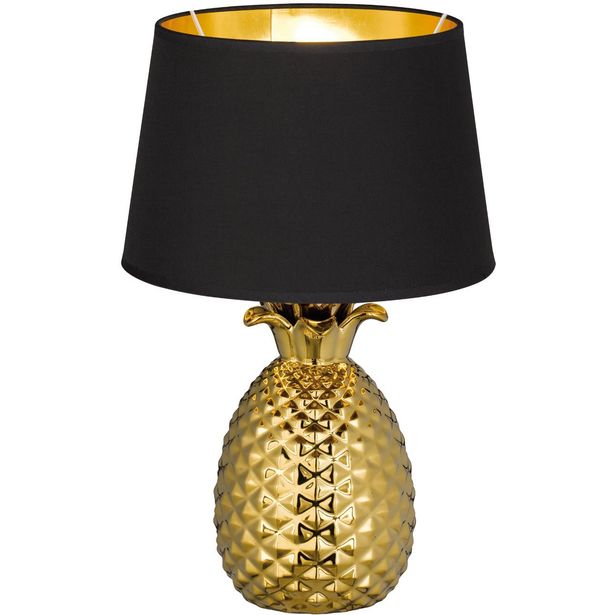 Pöytävalaisin Trio Pineapple, ø280x430mm, kulta/musta