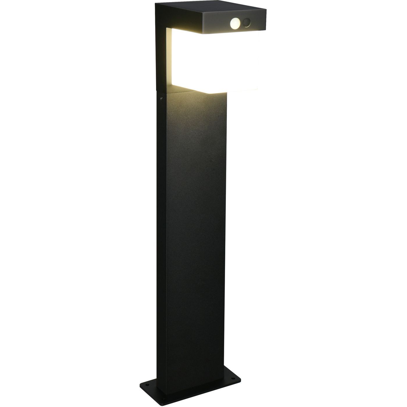 Aurinkokennopylväsvalaisin Trio Colombo Hybrid LED 50cm liike- ja hämärätunnistin 4000K mattamusta