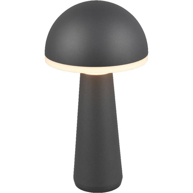 LED-pöytävalaisin Trio Fungo, antrasiitti, ladattava