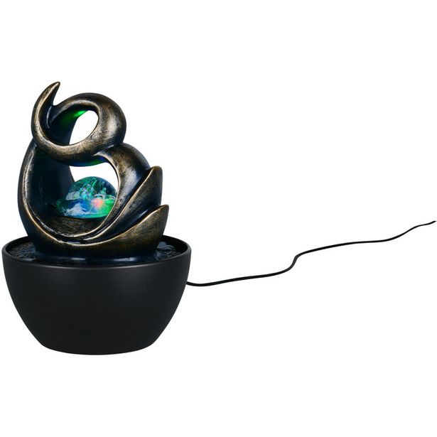 Pöytävalaisin Trio Luma 19cm LED RGB ruskea