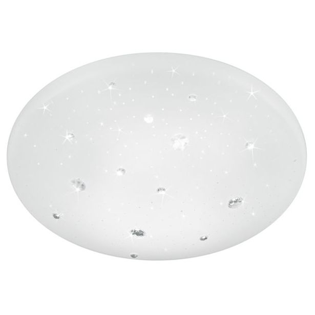 LED-kattovalaisin Trio Achat, ø275x90mm, IP44, valkoinen, starlight