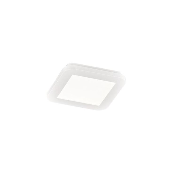 LED-plafondi Trio Camillus, 17x17 cm, valkoinen, IP44