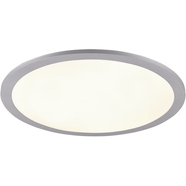 LED-plafondi Trio Tiberius, 40cm, harmaa