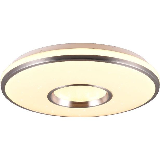 LED-kattovalaisin Trio Realta, 39cm, harjattu alumiini, RGBW