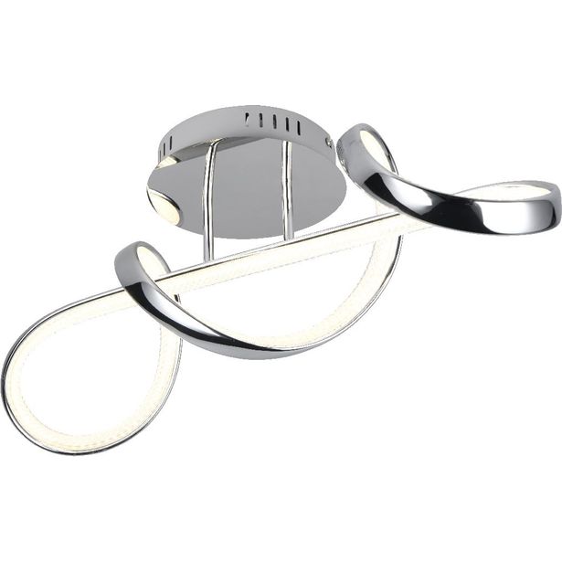 LED-kattovalaisin Trio Padua, kromi/kristalliefekti, 4000K