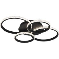 LED-kattovalaisin Trio Cires, mattamusta/kristalliefekti, 4000K