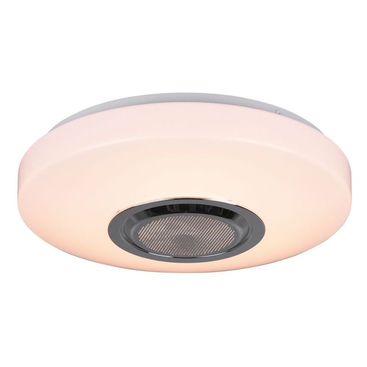 LED-plafondi Trio Maia RGBW, Ø33cm, valkoinen, kaiutin