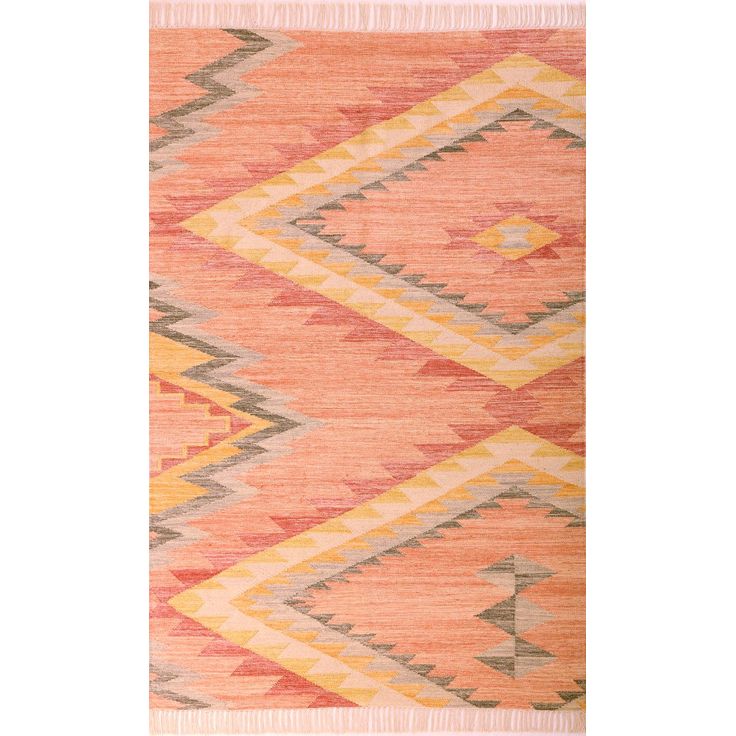 Matto Tom Tailor Vintage Zigzag Kelim, eri kokoja, marjanpunainen