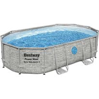 Uima-allassetti Bestway Power Steel Vista, 488x305x107cm, ovaali, ikkunalla