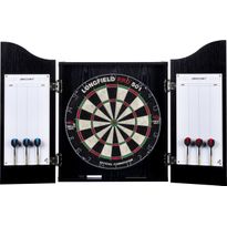 Darts-setti Longfield, taulu, kaappi ja tikat, musta