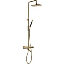 Sadesuihkusetti Tapwell TVM2200 Brass, termostaattihanalla, juoksuputkella, suihkupää ⌀250mm, kiiltävä messinki