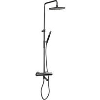 Sadesuihkusetti Tapwell TVM2200 Black Chrome, termostaattihanalla, suihkupää ⌀250mm, juoksuputkella, kiiltävä musta