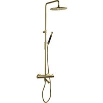 Sadesuihkusetti Tapwell TVM2200 Honey Gold, termostaattihanalla, juoksuputkella, suihkupää ⌀250mm, kiiltävä kulta