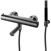 Suihkusetti Tapwell EVM026 Brushed Black Chrome, termostaattihanalla, juoksuputkella, harjattu musta