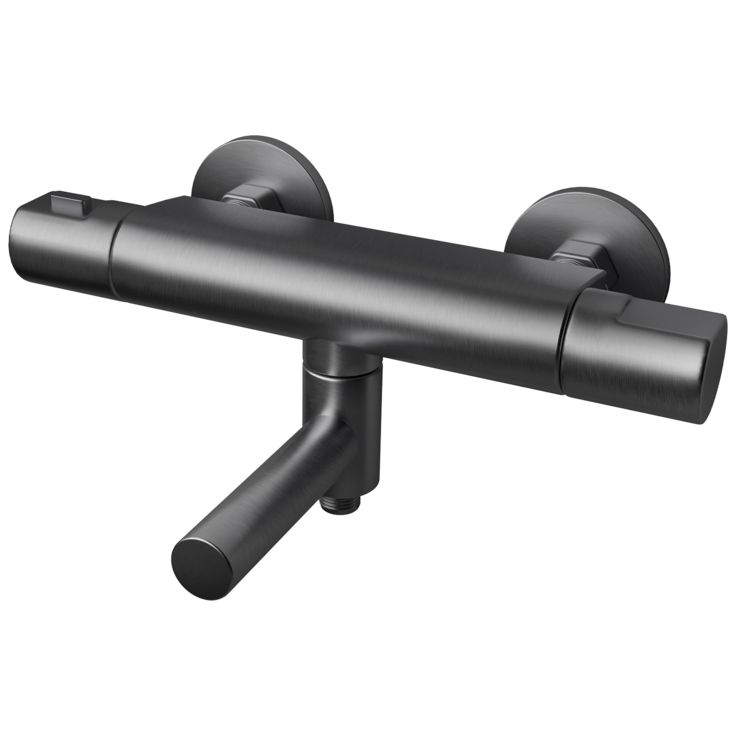 Termostaattihana Tapwell ARM022, juoksuputkella, Brushed Black Chrome