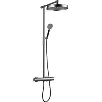 Sadesuihkusetti Tapwell ARM300 Brushed Black Chrome, termostaattihanalla, suihkupää ⌀319mm, harjattu musta