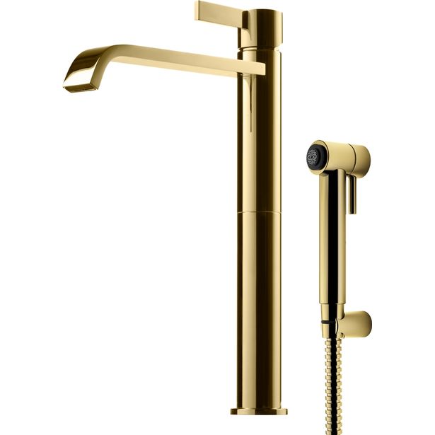 Pesuallashana Tapwell ARM089 Bidé Honey Gold, korkea malli, bideesuihkulla, hunajakulta