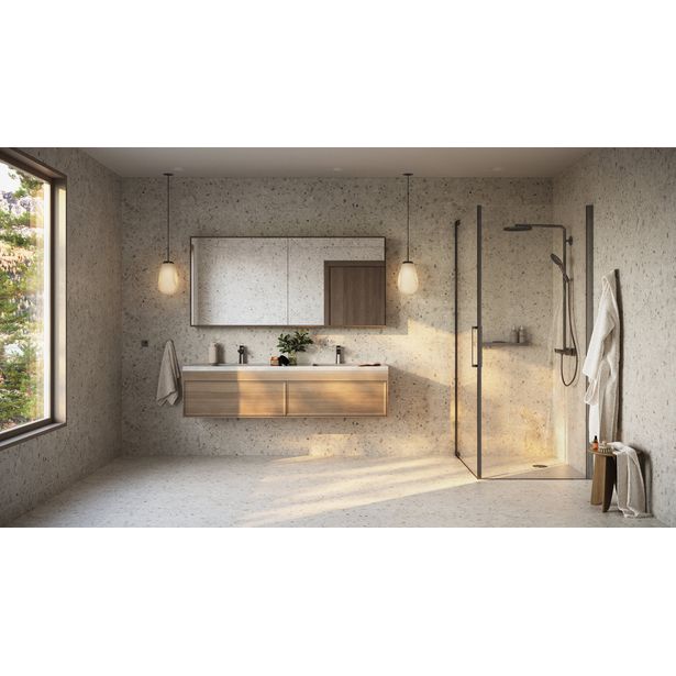 Märkätilan muovimatto Tarkett Aquarelle Breccia Stone Beige, leveys 2m