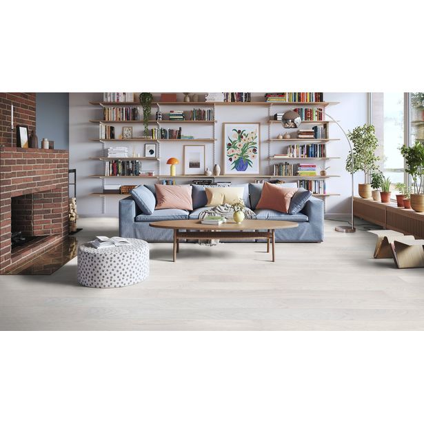 Parketti Tarkett Epoque Move Oak White, lankku, harjattu, mattalakka, tammi