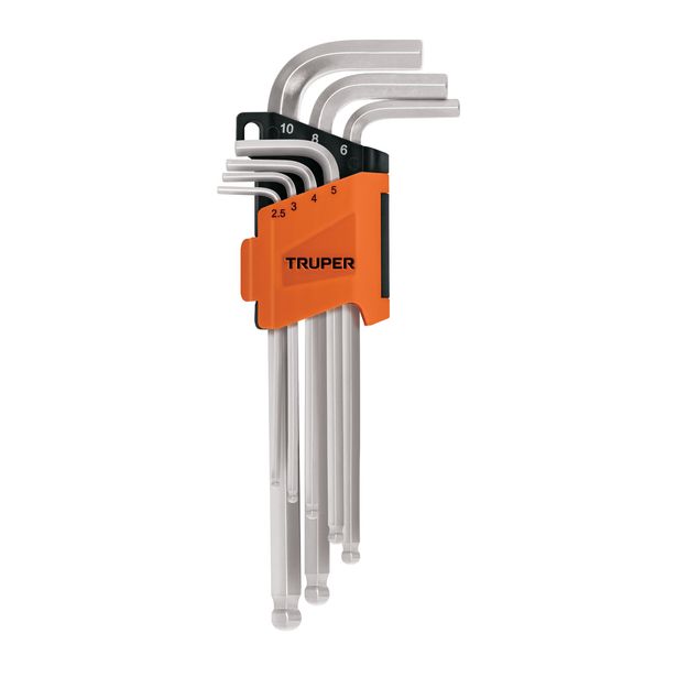 Kuusiokoloavainsarja Truper, pitkävartiset, 2, 5–10mm, 7 kpl