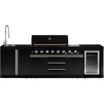 Kaasugrilli/kesäkeittiö jääkaapilla Mustang Black Diamond 6 poltinta sivukeitin infrapunapoltin musta