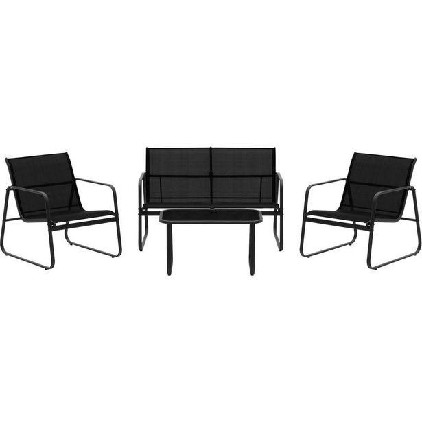 Oleskeluryhmä 4Living Kiira 4-osainen harmaa/musta