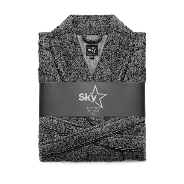 Kylpytakki Sky Snow print, S/M, tummanharmaa/musta