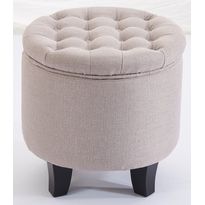 Säilytysrahi Chic Home, Ø42cm, kangasverhoilu, beige