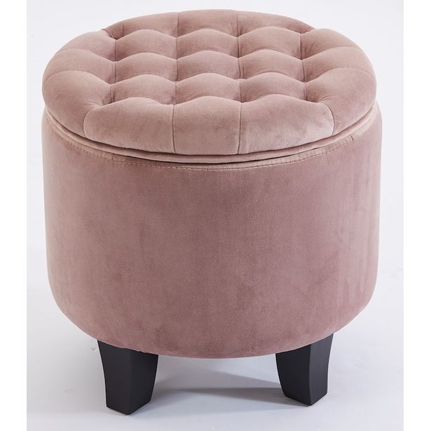 Säilytysrahi Chic Home, Ø42cm, samettiverhoilu, roosa