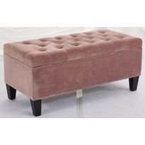 Säilytyspenkki Chic Home, 96x42x44cm, samettiverhoilu, roosa