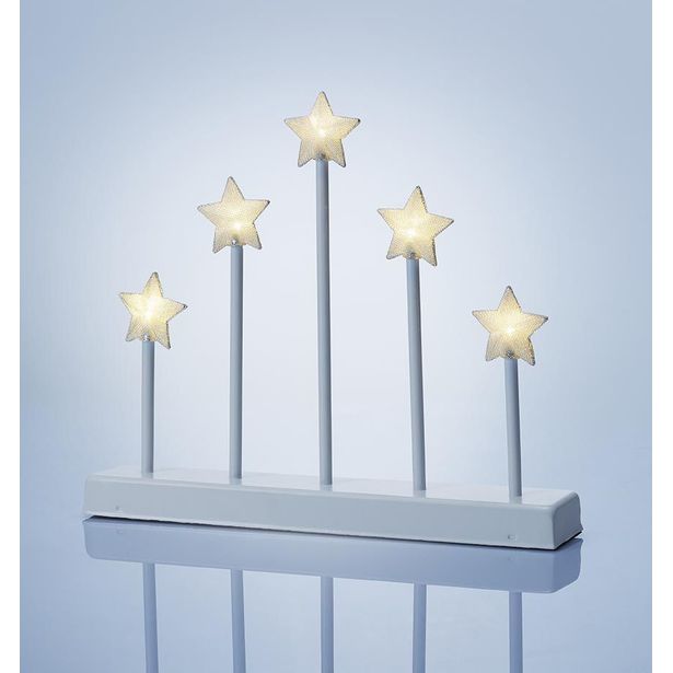 Tähtikynttelikkö Noelle 5 LED valkoinen
