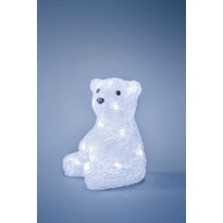 LED-valaisin Noelle Nalle 18cm, läpikuultava