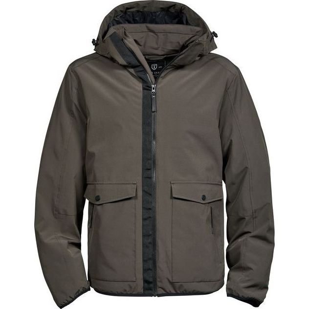 Miesten ulkoilutakki kalvolla Tee Jays Urban Adventure oliivi/ruskea 3XL